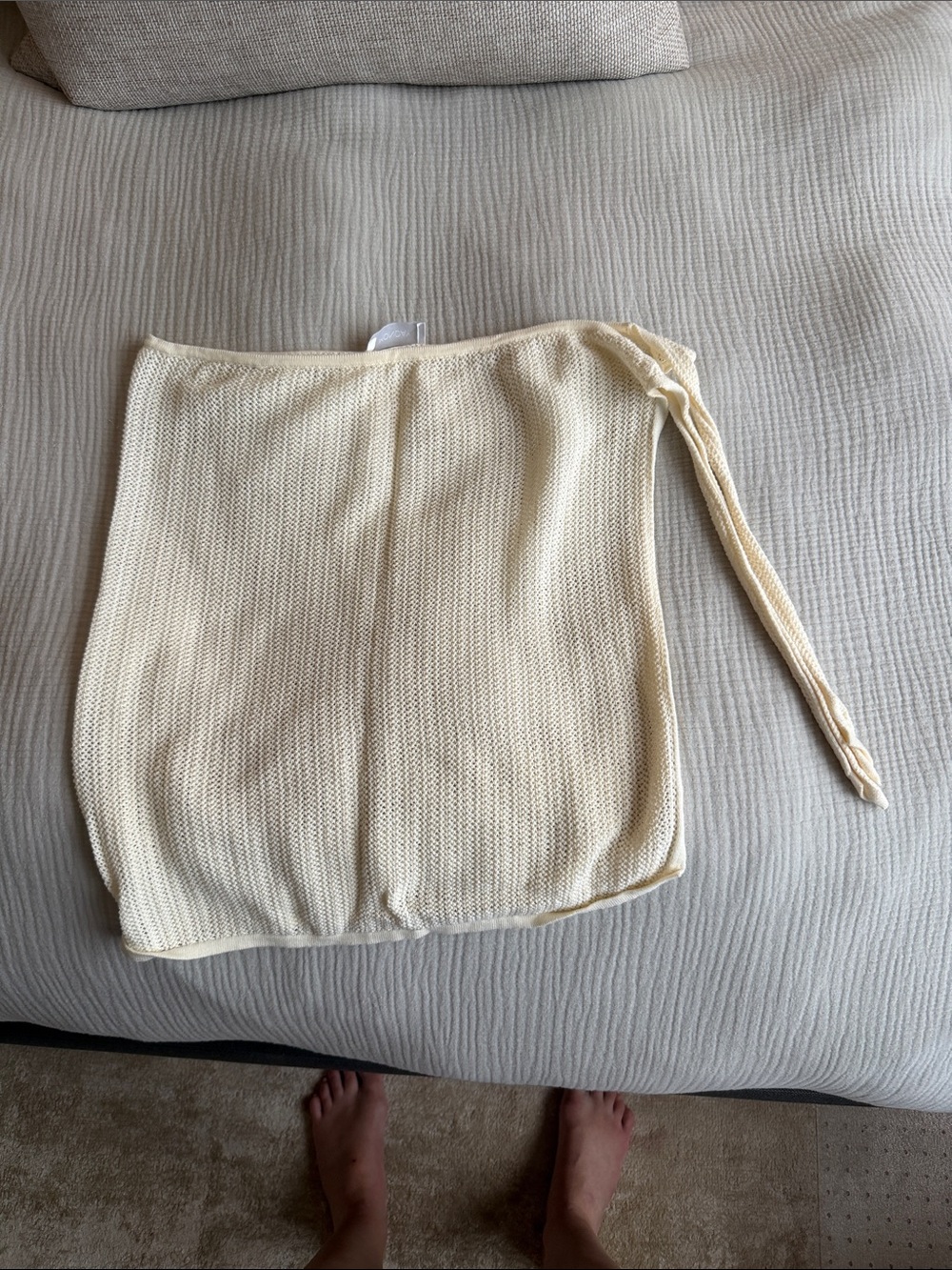 Monday Swimwear Ivory Crochet Skirt